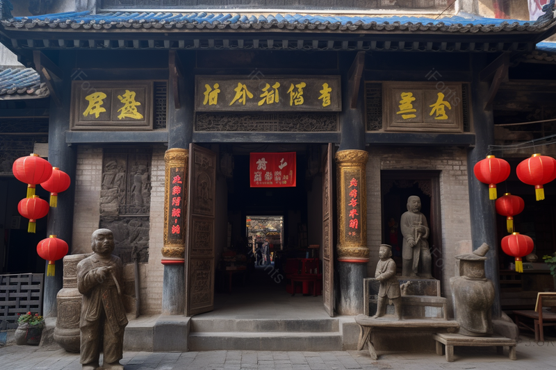 户外古村商铺灯笼高清摄影图,高清,摄影图,摄影图片,图片大全,摄影图免费下载